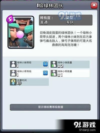 皇室战争绿林团伙强度分析