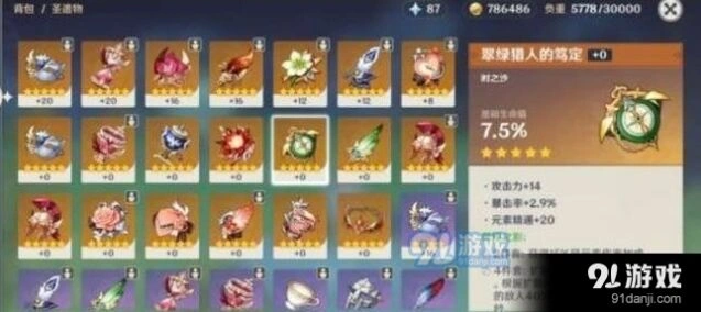 原神圣遗物攻击力百分比加成分享