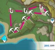 原神灰灰楼林木采集路线规划教程