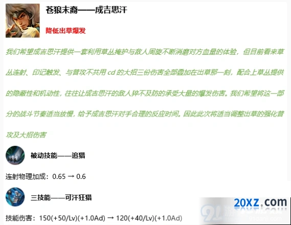 王者荣耀11月12日更新英雄调整速览