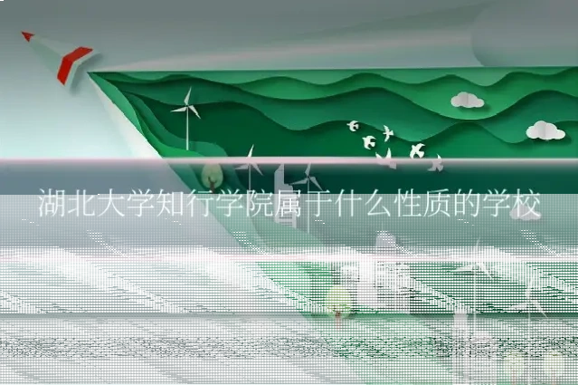湖北大学知行学院属于什么性质的学校