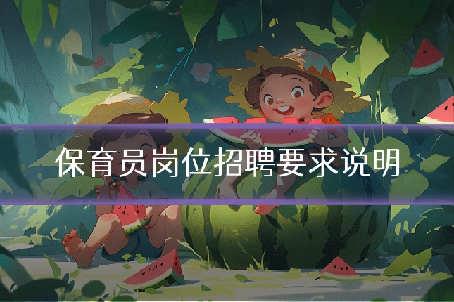 保育员岗位招聘要求说明
