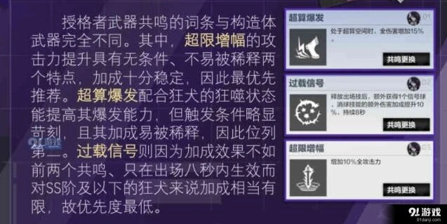 战双帕弥什卡穆狂犬意识共鸣推荐