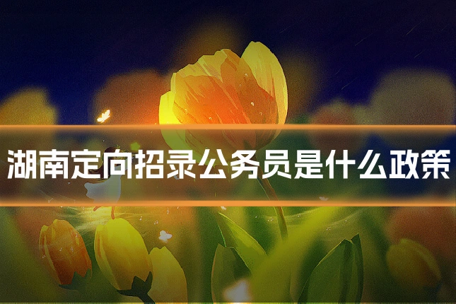 湖南定向招录公务员是什么政策