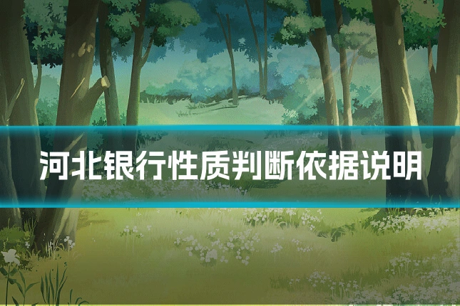 河北银行性质判断依据说明