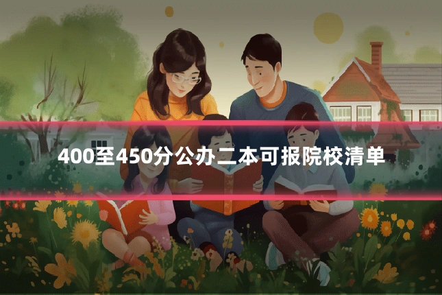 400至450分公办二本可报院校清单