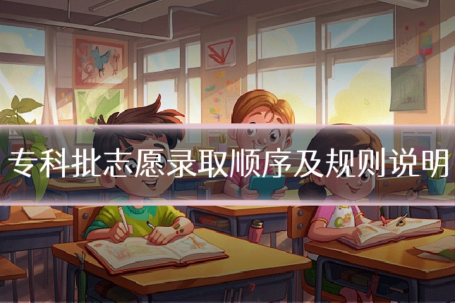 专科批志愿录取顺序及规则说明