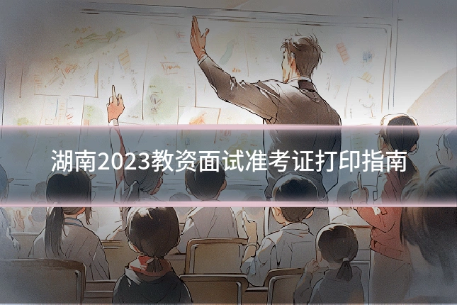 湖南2023教资面试准考证打印指南