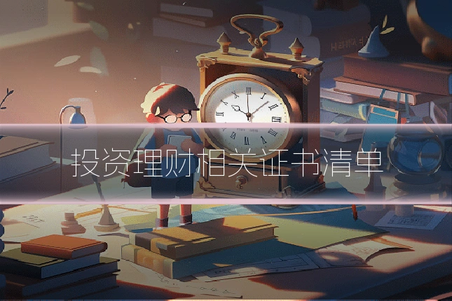 投资理财相关证书清单