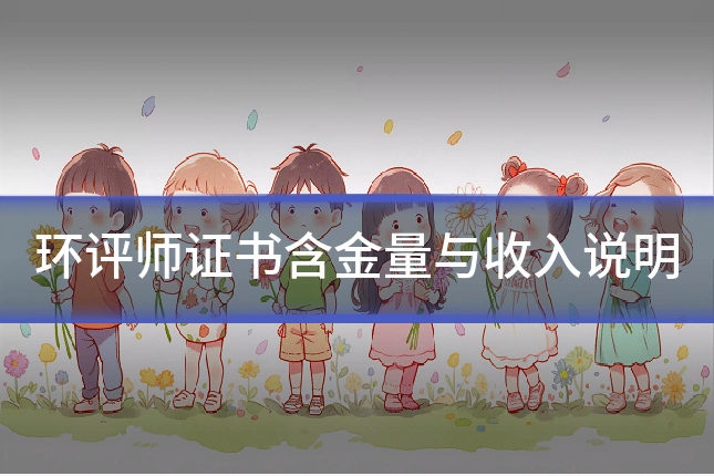 环评师证书含金量与收入说明