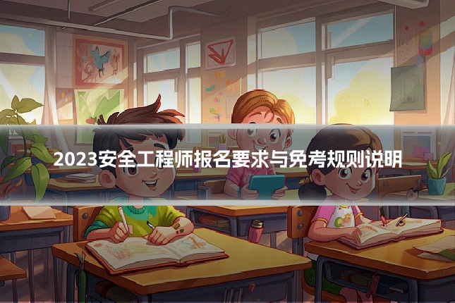 2023安全工程师报名要求与免考规则说明