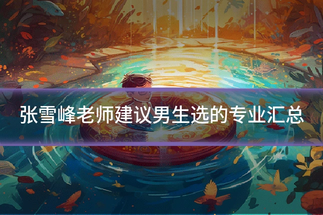 张雪峰老师建议男生选的专业汇总