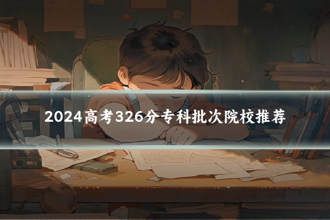 2024高考326分专科批次院校推荐