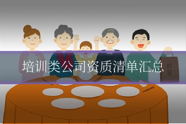 培训类公司资质清单汇总
