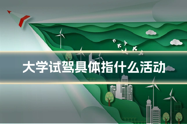 大学试驾具体指什么活动
