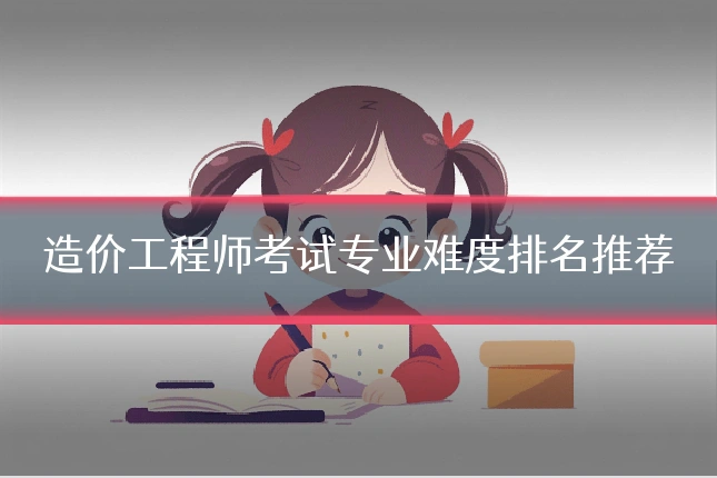 造价工程师考试专业难度排名推荐