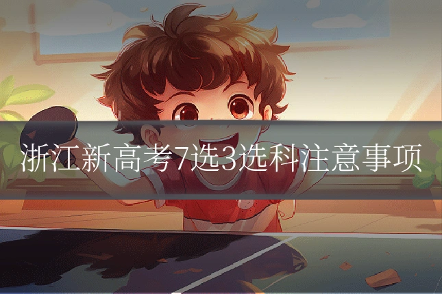 浙江新高考7选3选科注意事项