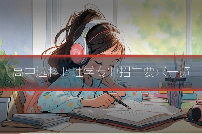 高中选科心理学专业招生要求一览