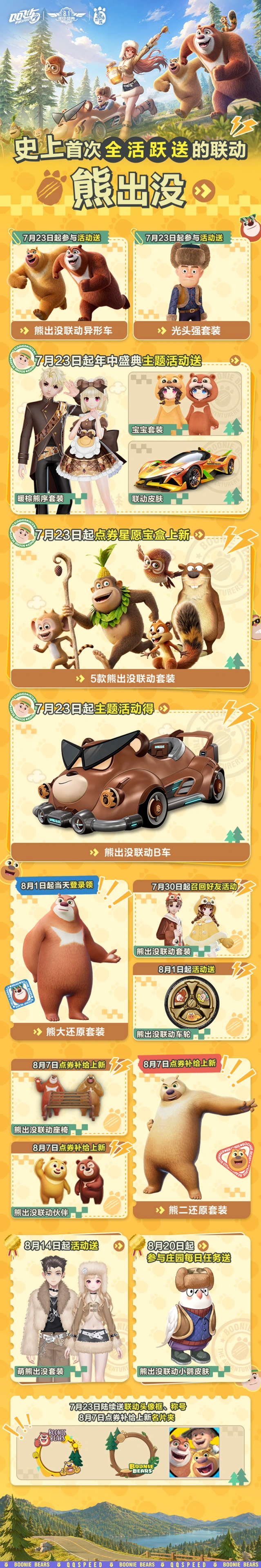 QQ飞车熊出没联动福利大放送