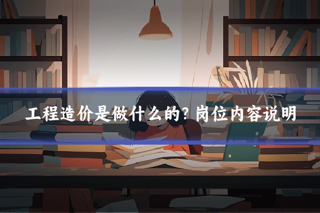 工程造价是做什么的?岗位内容说明