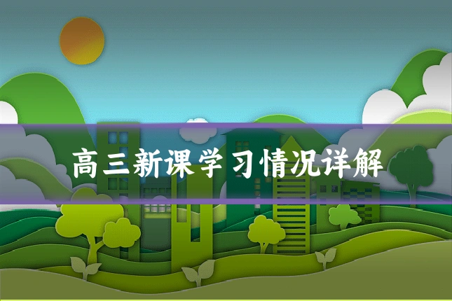 高三新课学习情况详解