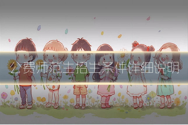 公费师范生招生条件详细说明