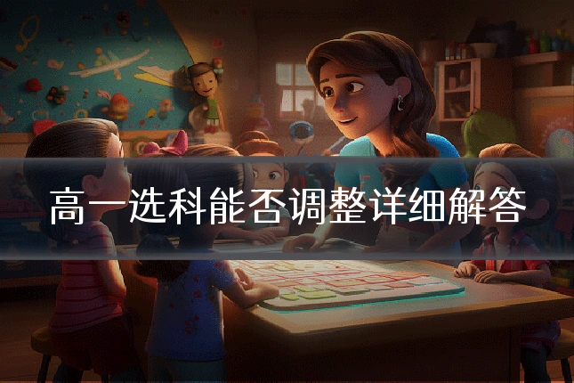 高一选科能否调整详细解答