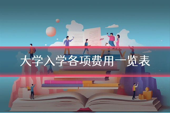 大学入学各项费用一览表