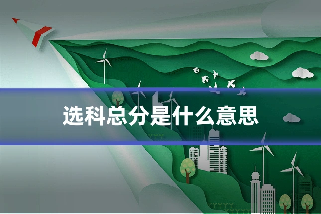 选科总分是什么意思