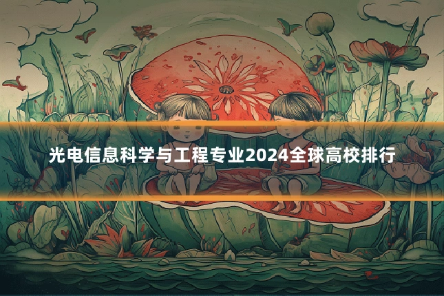 光电信息科学与工程专业2024全球高校排行