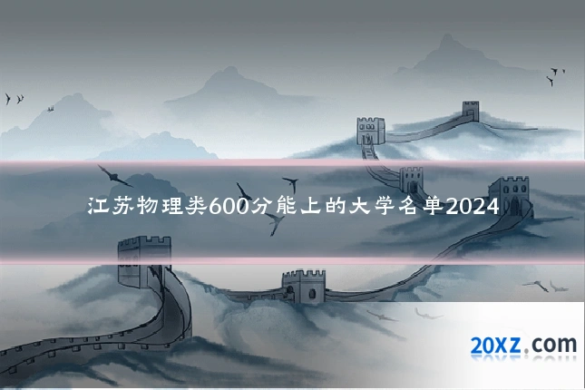 江苏物理类600分能上的大学名单2024
