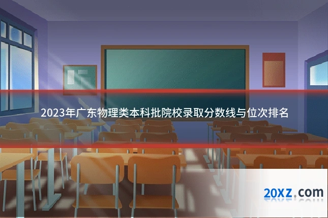 2023年广东物理类本科批院校录取分数线与位次排名