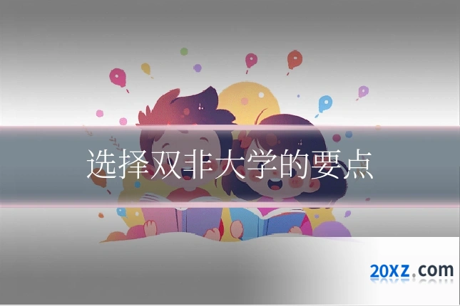 选择双非大学的要点