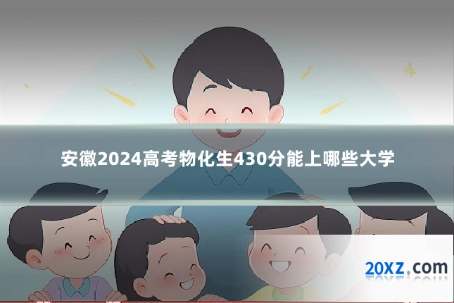 安徽2024高考物化生430分能上哪些大学