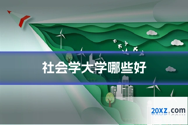 社会学大学哪些好