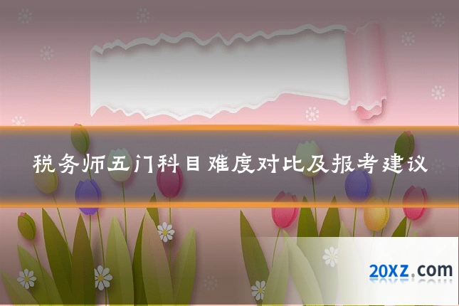 税务师五门科目难度对比及报考建议