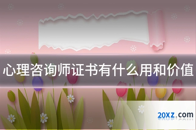 心理咨询师证书有什么用和价值