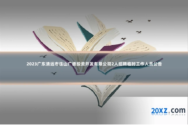 2023广东清远市连山广德投资开发有限公司2人招聘临时工作人员公告