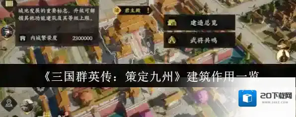 《三国群英传：策定九州》建筑作用一览