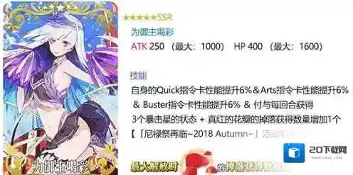 FGO为御主喝彩礼装效果怎么样 为御主喝彩礼装效果属性介绍