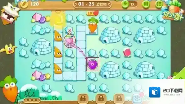 保卫萝卜2极地冒险12关图文攻略 金萝卜我要了