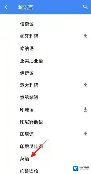 谷歌翻译下拉箭头