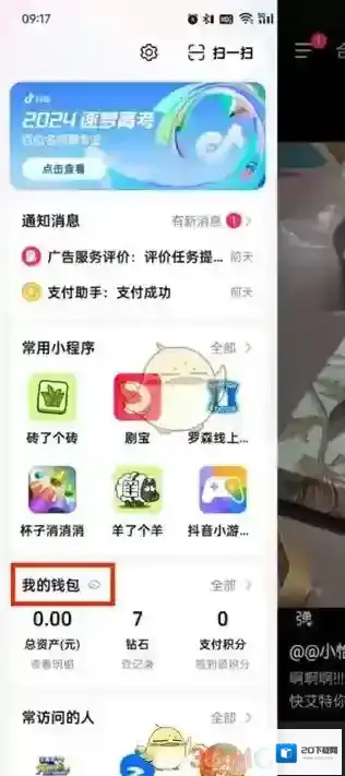 抖音我的钱包